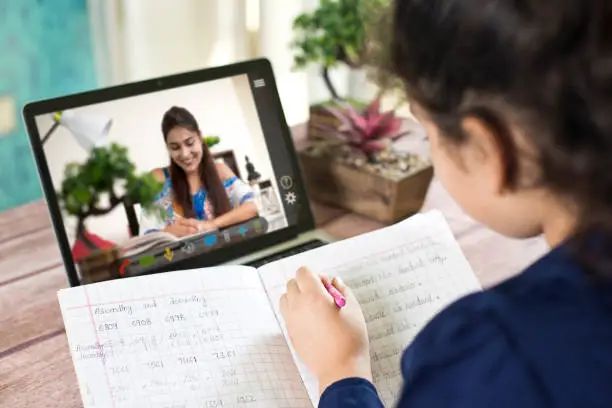 distance learning from home on video conference call